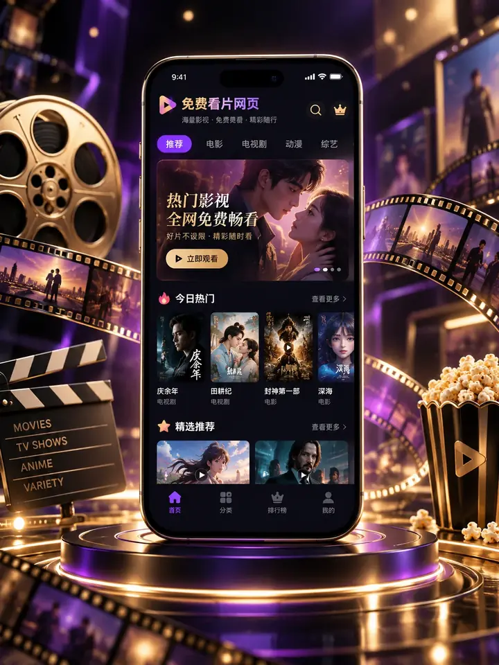 免费看片网页APP展示